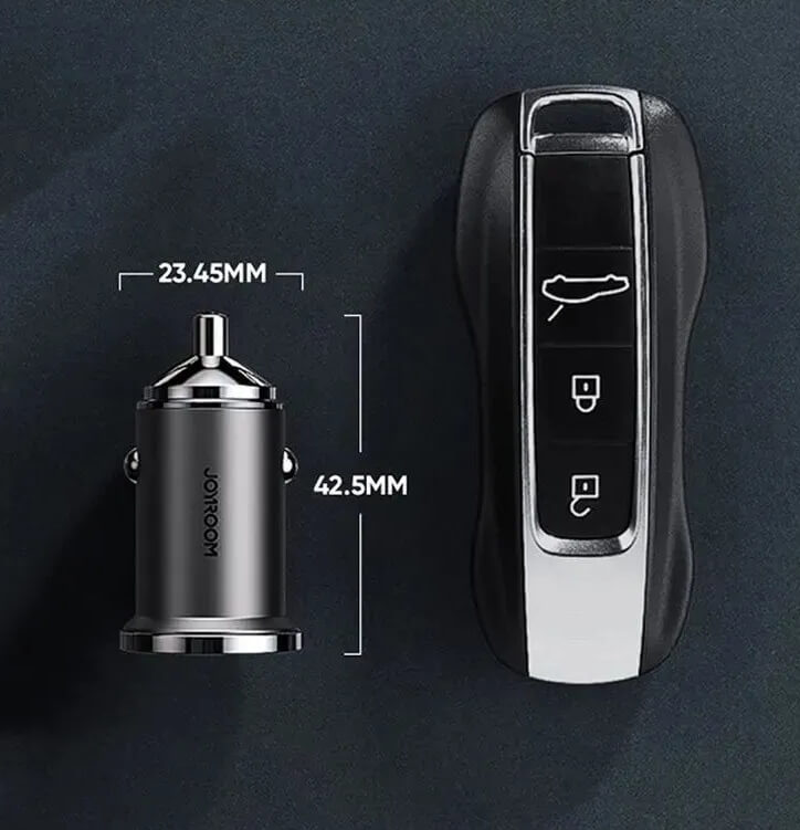 Зарядно за Кола USB-C/A, Joyroom 45W Mini Charger PD-QC3.0, Сив (4)