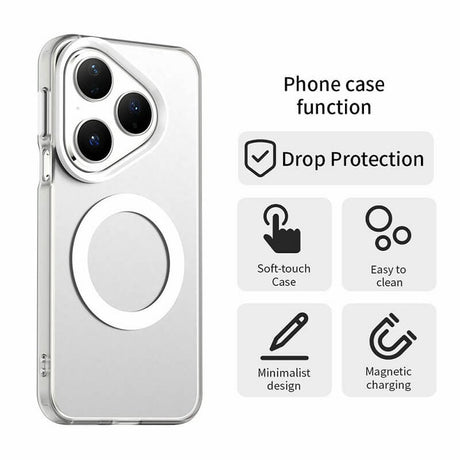 Magsafe Калъф за Huawei Pura 80, Hybrid Clear Case, Прозрачен (5)