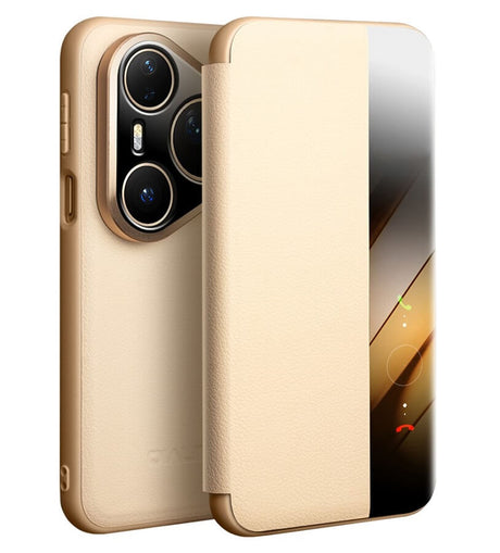 Активен Калъф за Huawei Pura 80, Qialino Smart Book Case, Златист