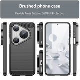 Противоударен Калъф за Huawei Pura 80 Ultra/Pro, Premium Carbon Case, Черен (3)