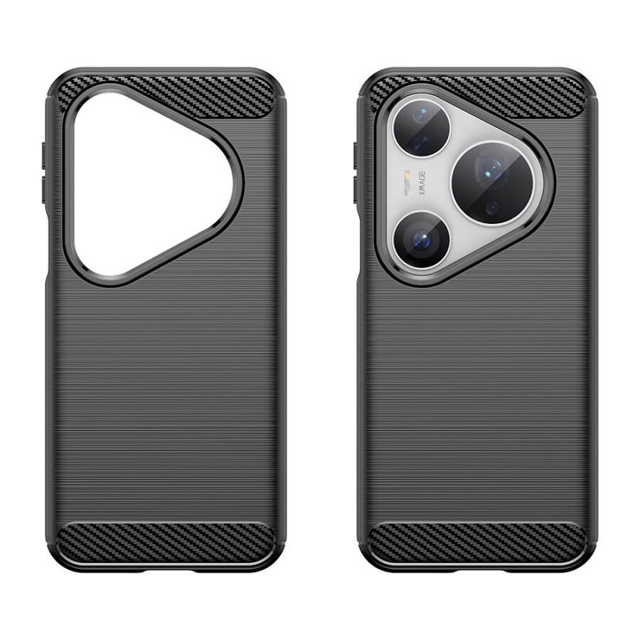 Противоударен Калъф за Huawei Pura 80 Ultra/Pro, Premium Carbon Case, Черен (2)