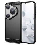 Противоударен Калъф за Huawei Pura 80 Ultra/Pro, Premium Carbon Case, Черен