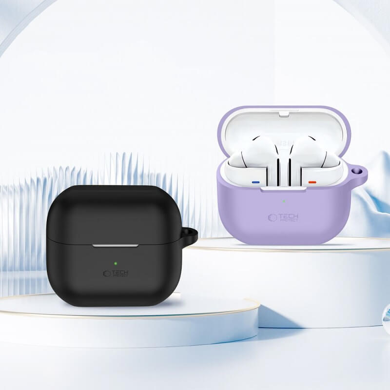 Калъф за Samsung Galaxy Buds 3 Pro/ 3 FE/ 3, Tech-Protect Silicone Case, Лилав (3)