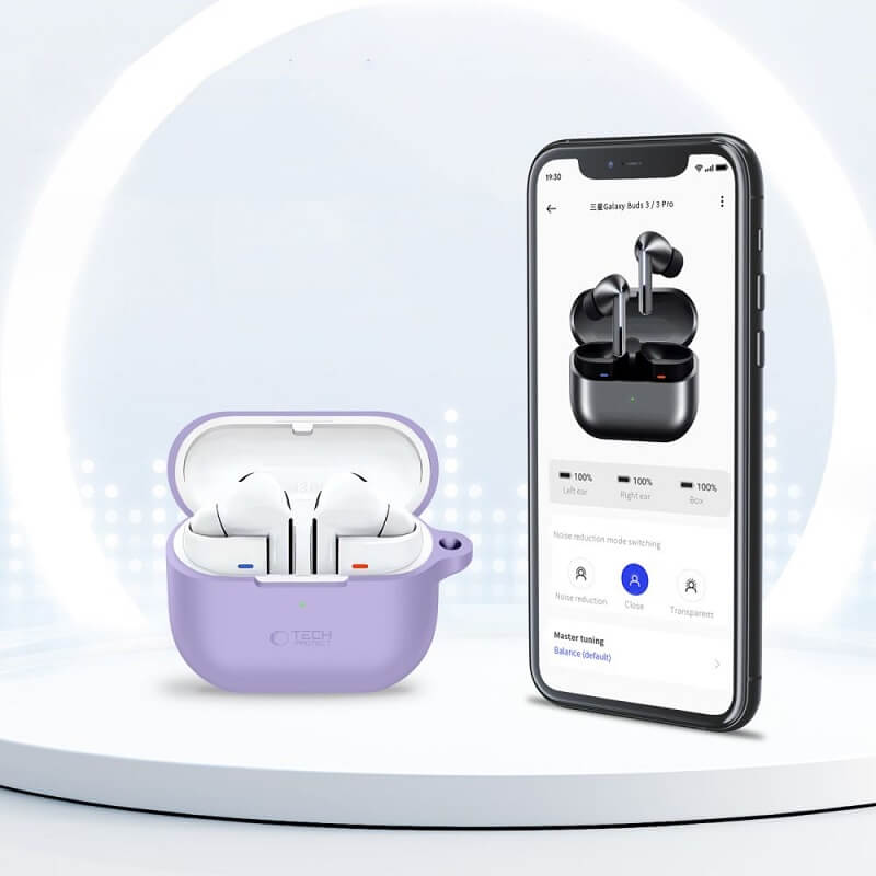 Калъф за Samsung Galaxy Buds 3 Pro/ 3 FE/ 3, Tech-Protect Silicone Case, Лилав (5)
