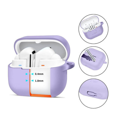 Калъф за Samsung Galaxy Buds 3 Pro/ 3 FE/ 3, Tech-Protect Silicone Case, Лилав (2)
