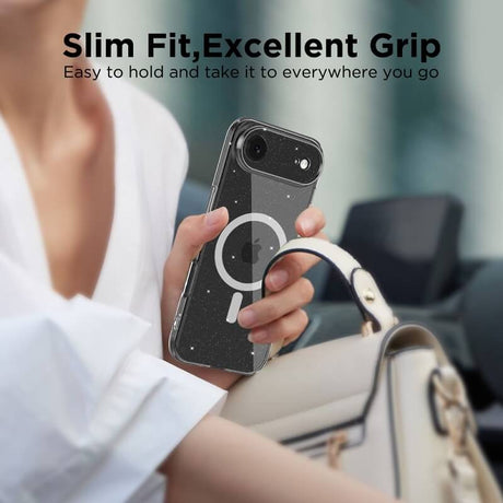 Magsafe Калъф за iPhone Air, Tech-Protect FlexAir Glitter Case, Прозрачен (4)