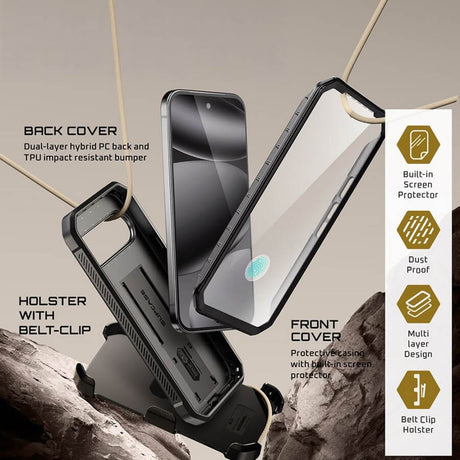 Противоударен Калъф за Google Pixel 10 Pro XL, Supcase Unicorn Beetle Pro, Черен (3)