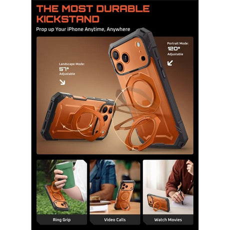 Magsafe Калъф за iPhone 17 Pro, Supcase UB Grip Pro Coral Case, Оранжев (6)