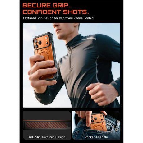 Magsafe Калъф за iPhone 17 Pro, Supcase UB Grip Pro Coral Case, Оранжев (8)