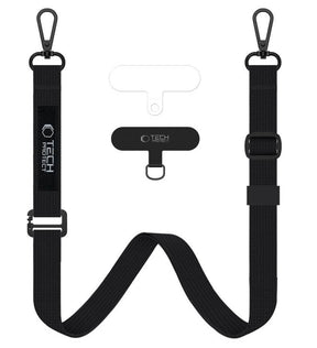 Връзка за Носене на Телефон, Tech-Protect C6S Rope CrossBody, Черен