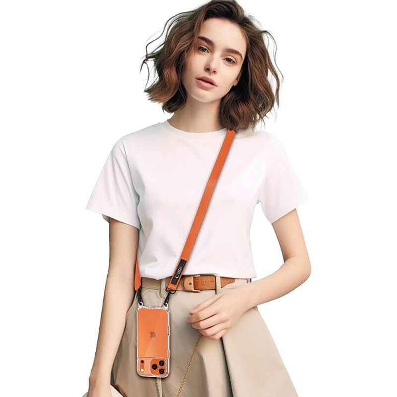 Връзка за Носене на Телефон, Tech-Protect C6S Rope CrossBody, Оранжев (5)