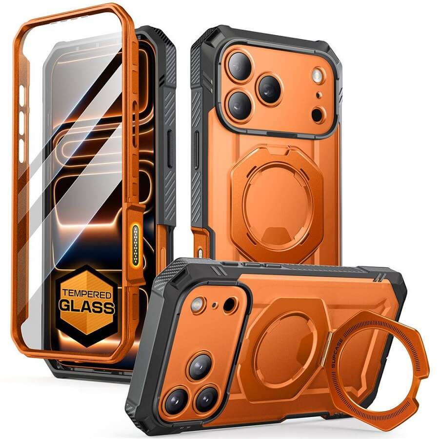 Magsafe Калъф за iPhone 17 Pro, Supcase UB Grip Pro Coral Case, Оранжев (3)