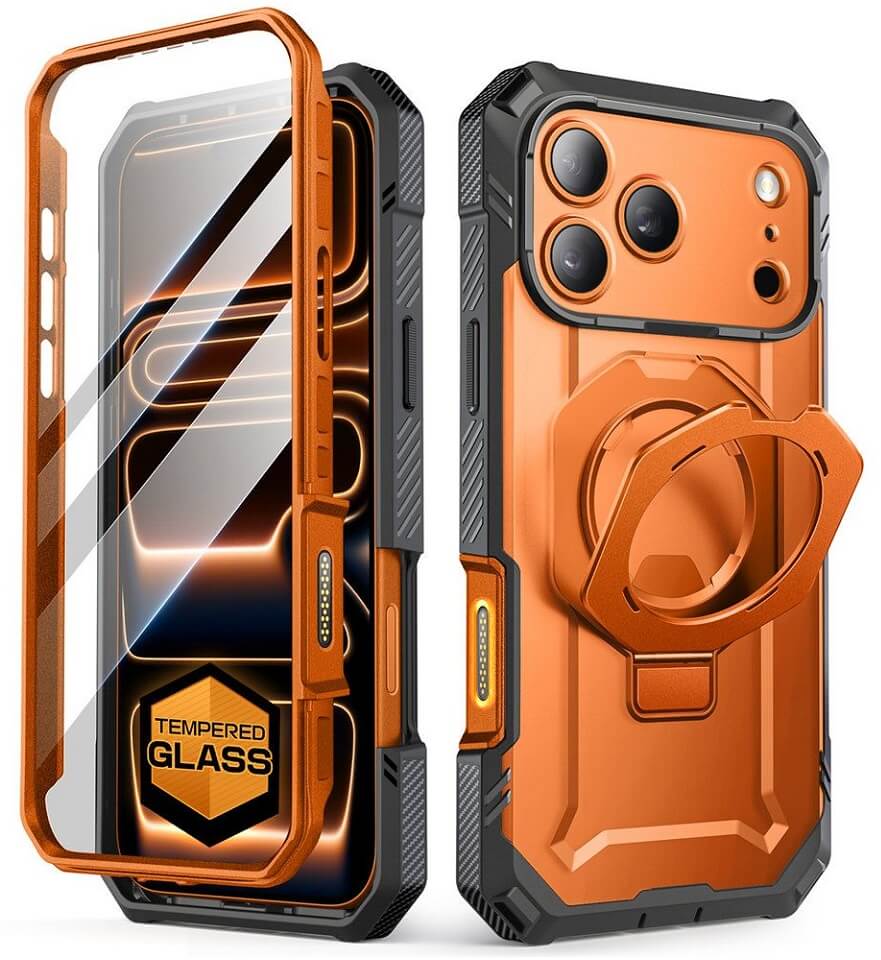 Magsafe Калъф за iPhone 17 Pro, Supcase UB Grip Pro Coral Case, Оранжев