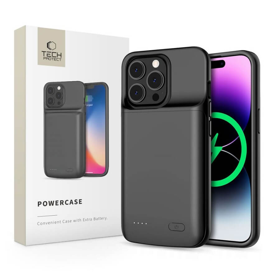 Калъф Батерия за iPhone 14 Pro/ 14, Tech-Protect Power Bank Case, Черен (3)
