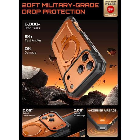 Magsafe Калъф за iPhone 17 Pro, Supcase UB Grip Pro Coral Case, Оранжев (5)