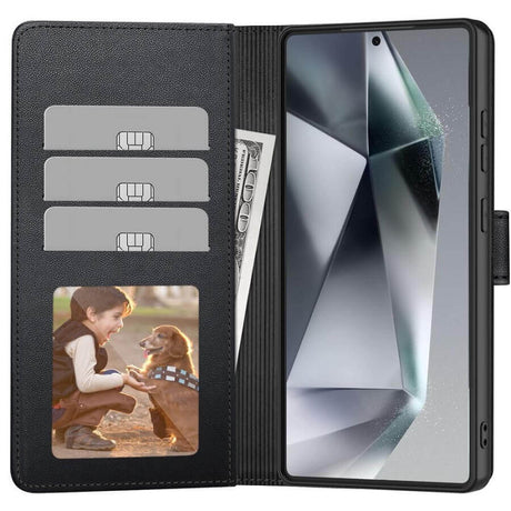 Кожен Калъф с Джобове за Xiaomi Redmi Note 14 Pro 5G, Tech-Protect Wallet Book Case, Черен (2)