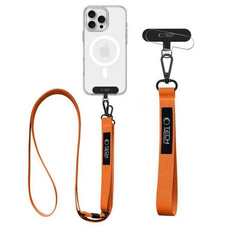 Връзка за Носене на Телефон, Tech-Protect C6S Rope CrossBody, Оранжев (3)