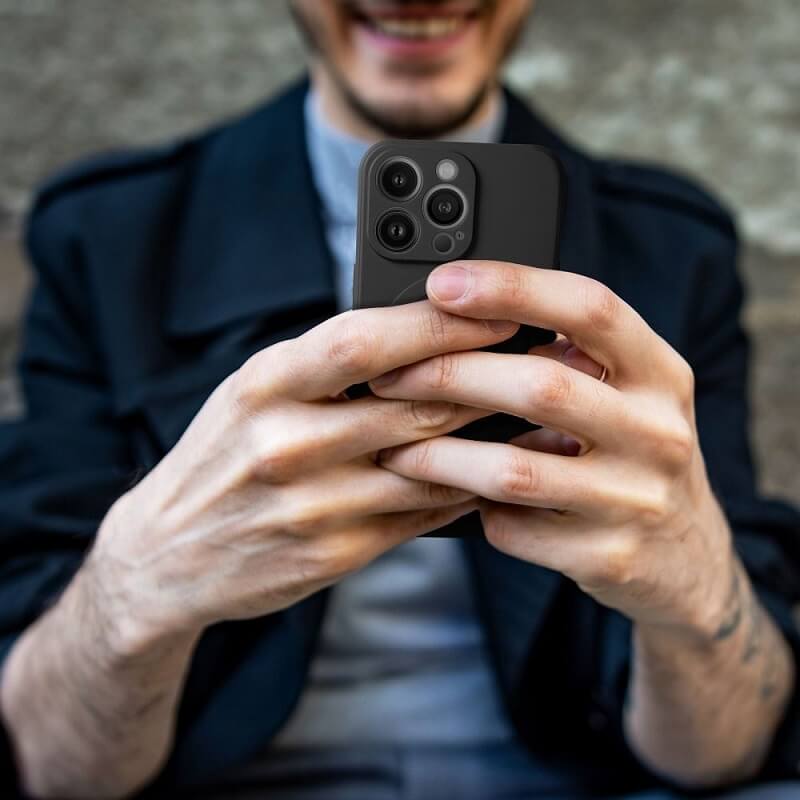 Magsafe Силиконов Калъф за Xiaomi Redmi 15C, Mag Case, Черен (5)