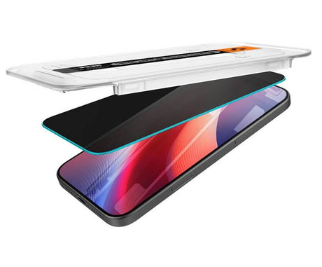 Затъмняващ Протектор за iPhone 17, Spigen Privacy Glass tR EZ Fit 2бр., Черен (4)