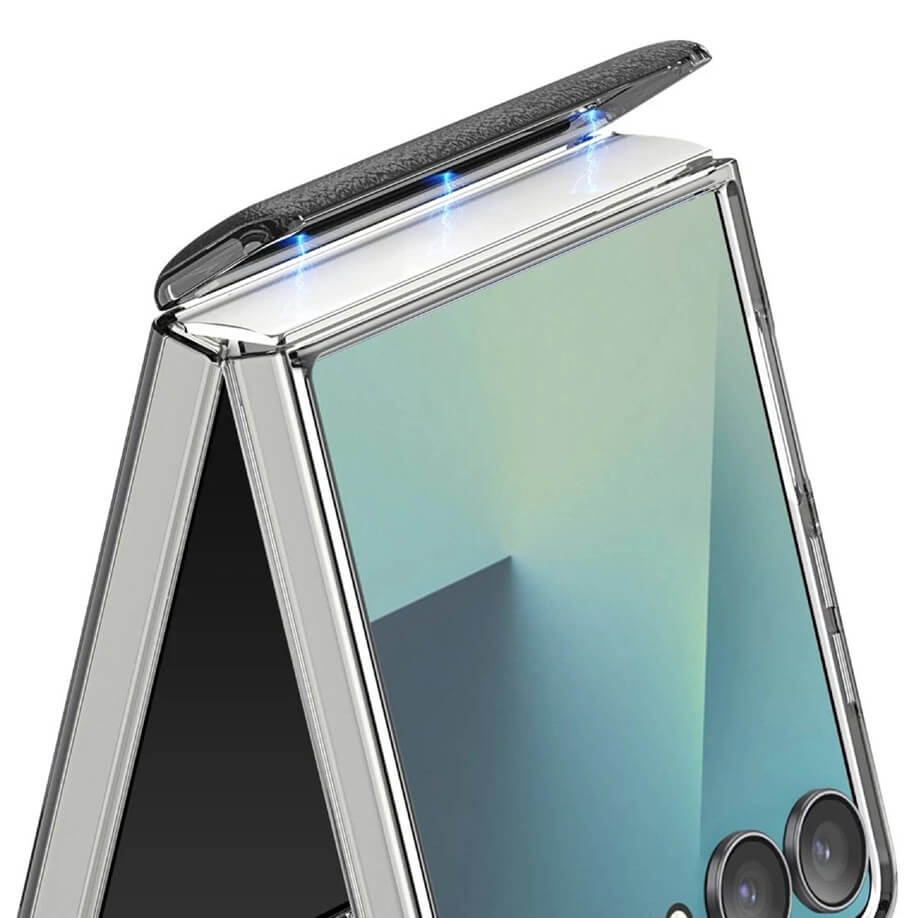 Луксозен Калъф за Samsung Z Flip 7, Dux Ducis Leather Stex Case, Черен (2)