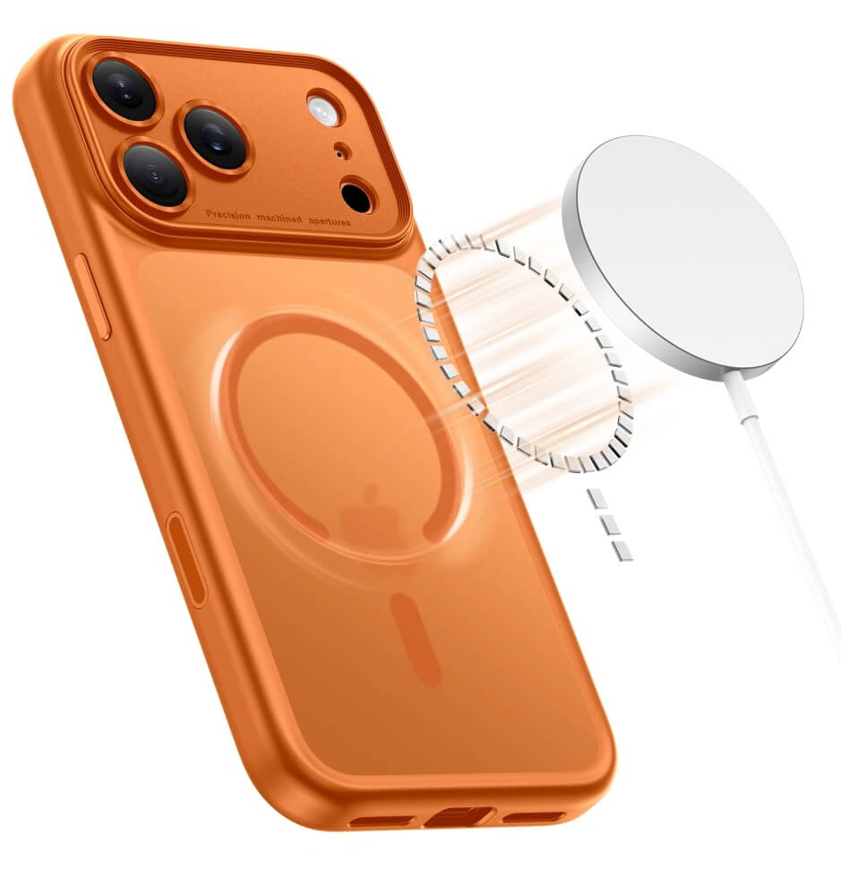 Magsafe Калъф за iPhone 17 Pro, Tech-Protect MagPeak Matte Cosmic Orange Case, Оранжев (2)