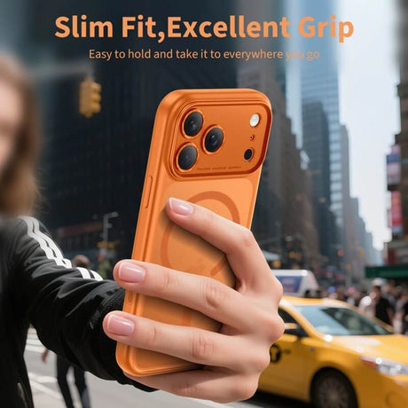Magsafe Калъф за iPhone 17 Pro, Tech-Protect MagPeak Matte Cosmic Orange Case, Оранжев (3)