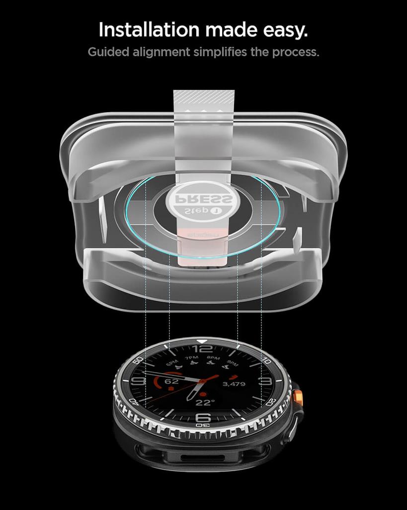 Стъклен Протектор за Samsung Watch 8 Classic 46mm, Spigen EZ Fit Glass 2бр., Прозрачен (7)