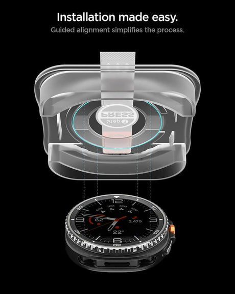 Стъклен Протектор за Samsung Watch 8 Classic 46mm, Spigen EZ Fit Glass 2бр., Прозрачен (7)