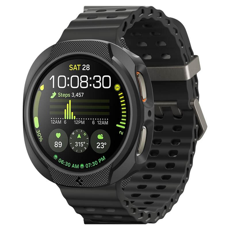 Калъф за Samsung Watch 8 40 mm, Spigen Liquid Air Case, Черен (3)