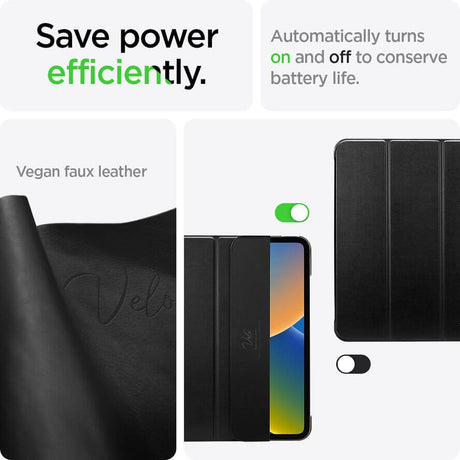 Защитен Калъф за iPad 11th 2025 A16/ 10th 2022, Spigen Smart Fold Case, Черен (9)