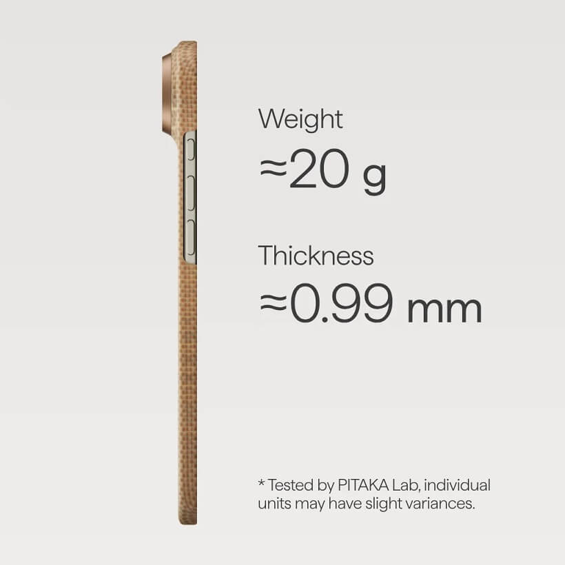Magsafe Калъф за iPhone Air, Pitaka Edge Golden Glint Case, Златист (3)