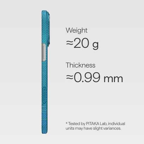 Magsafe Калъф за iPhone 17 Pro, Pitaka Edge Lucid Blue Case, Син (4)