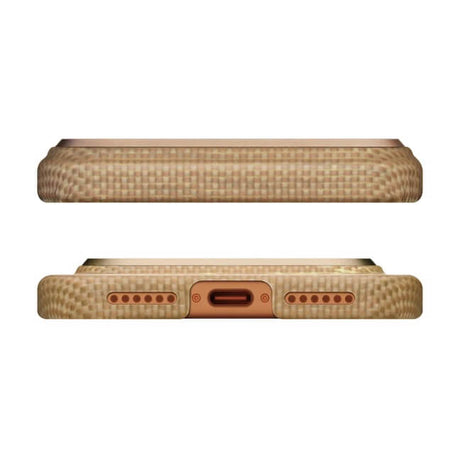 Magsafe Калъф за iPhone 17 Pro, Pitaka Edge Golden Glint Case, Златист (2)