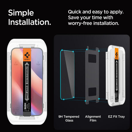 Стъклен Протектор за iPhone 17, Spigen EZ Fit Glass 2бр., Прозрачен (8)