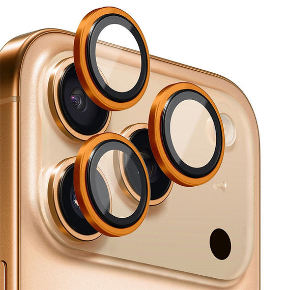 Протектор за Камерата на iPhone 17 Pro Max, Blueo Saphire Crystal Cam Lens Glass, Оранжев (3)