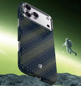 Magsafe Калъф за iPhone 17 Pro, Blueo Kevlar Woven Gilden Tactical Case, Зелен (3)