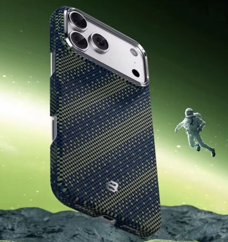 Magsafe Калъф за iPhone 17 Pro, Blueo Kevlar Woven Gilden Tactical Case, Зелен (3)