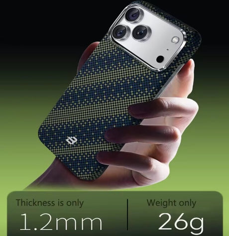 Magsafe Калъф за iPhone 17 Pro, Blueo Kevlar Woven Gilden Tactical Case, Зелен (2)