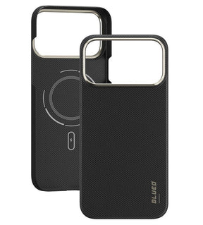 Magsafe Калъф за iPhone 17 Pro, Blueo Slim Aramid Fiber Case, Черен