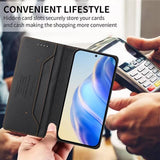 Кожен Калъф с Джобове за Xiaomi 15T, Rfid Wallet Case, Черен (11)