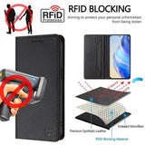 Кожен Калъф с Джобове за Xiaomi 15T, Rfid Wallet Case, Черен (10)