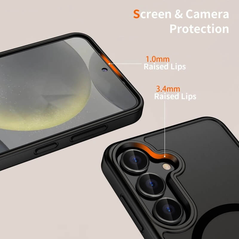 Magsafe Калъф за Samsung S25 FE, Tech-Protect MagMat Case, Черен (3)