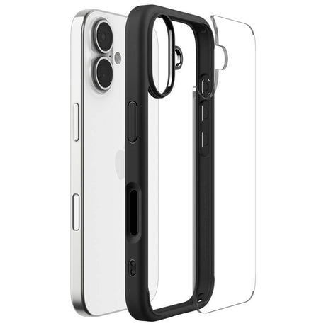 Противоударен Калъф за iPhone 17, Spigen Ultra Hybrid Matte Case, Черен (7)