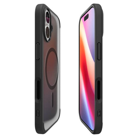 Magsafe Противоударен Калъф за iPhone 17, Spigen Ultra Hybrid Frost Case, Черен (5)