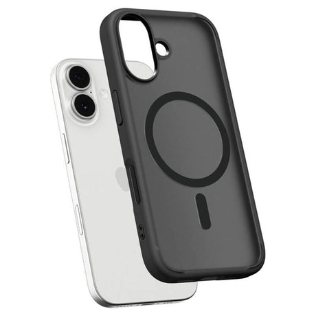 Magsafe Противоударен Калъф за iPhone 17, Spigen Ultra Hybrid Frost Case, Черен (7)