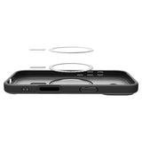 Magsafe Противоударен Калъф за iPhone 17, Spigen Ultra Hybrid Frost Case, Черен (6)