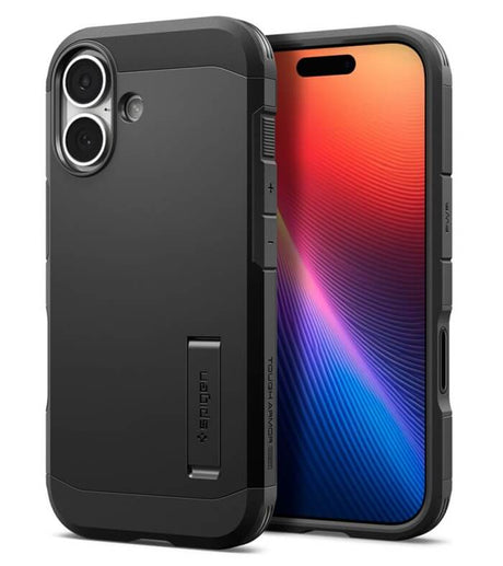 MagSafe Противоударен Калъф за iPhone 17, Spigen Tough Armor T Case, Черен