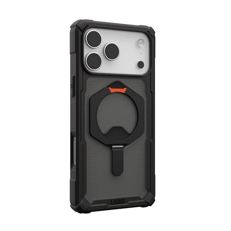 Magsafe Противоударен Калъф за iPhone 17 Pro Max, UAG Plasma XTE Case Black-Orange, Черен (4)