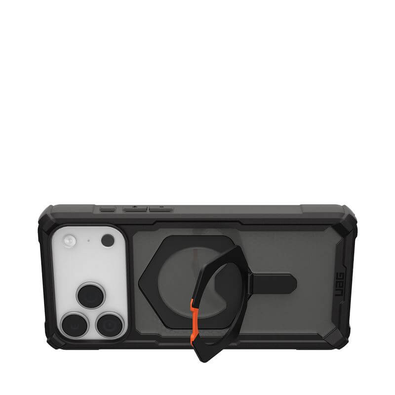 Magsafe Противоударен Калъф за iPhone 17 Pro Max, UAG Plasma XTE Case Black-Orange, Черен (7)