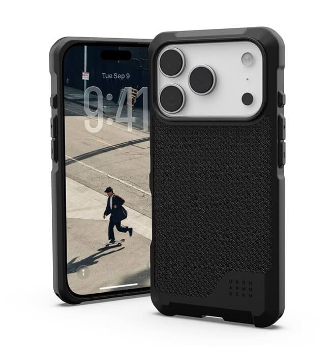 Magsafe Противоударен Калъф за iPhone 17 Pro Max, UAG Metropolis Kevlar LT Case, Черен (3)